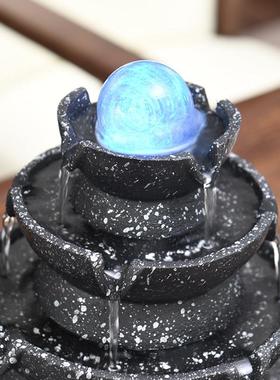 八方来财流水生财摆件办公室时来运转风水轮流转循环水客厅聚宝盆