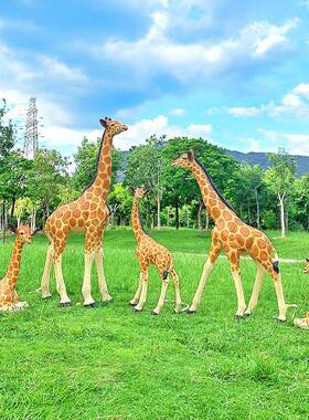 户外仿真动物发光长颈鹿大型玻璃钢雕塑幼儿园林公园景观装饰摆件