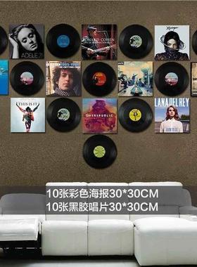 覆古工业风黑胶唱片碟片模型道具壁饰壁饰酒吧创意怀旧装饰品摆件
