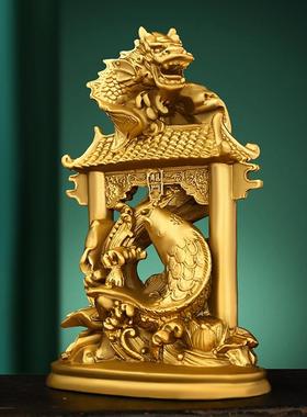 铜鲤跃龙门摆件全铜鲤鱼跃龙门工艺礼品摆饰升职礼品学生考试祝福