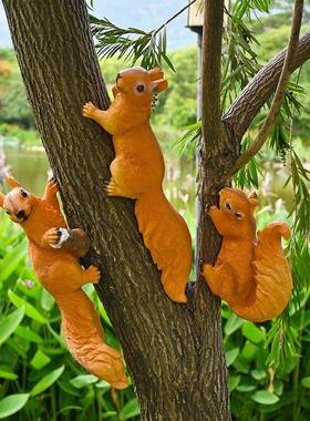 庭院花园装饰摆饰户外彷真动物雕塑树脂松鼠挂件社区园林景观小品