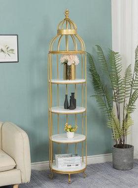 复古铁艺落地鸟笼置物架卧室创意收纳架简约工艺品客厅摆件装饰品