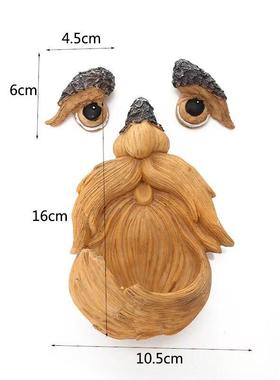 树怪喂鸟器户外园林庭院挂件独特鸟觅食器树木装饰品树脂工艺品