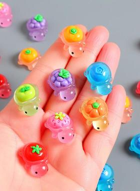 小号夜光水果乌龟混款行李箱潮玩创意树脂摆饰桌面车载装饰配件