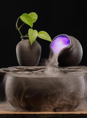 时来运转流水球生财风水轮鱼缸循环水车水景造景八方来财景观摆件