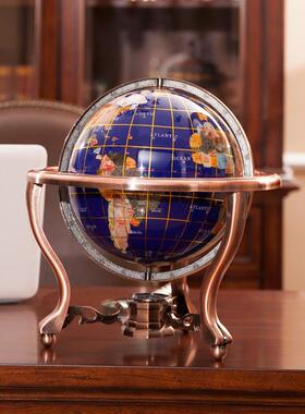 欧式宝石地球仪摆件32cm大号办公室书房装饰公司开业乔迁新居礼品