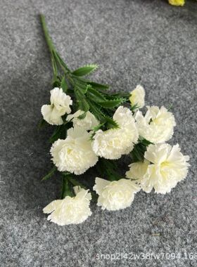 厂家康乃馨仿真花母亲节教师节仿真把束康乃馨绢花塑料供应商