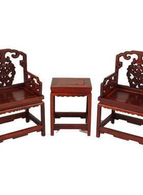 红木雕刻工艺品八仙桌福字太师圈椅微缩家具模型新中式家具小摆件