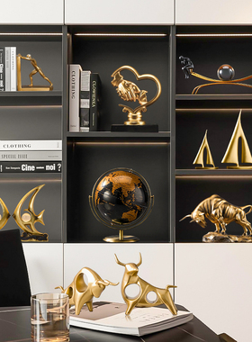 速发高档商奢办公室轻桌招财软装柜摆件书房客厅酒柜装饰品务面工