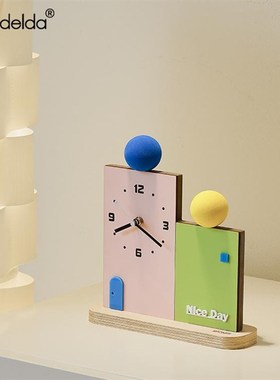 速发Madelda创意卧公桌面时客摆件办室房间家居钟厅座钟装饰礼品