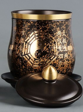 速发供水杯纯铜供杯供佛杯家用净水杯家佛水杯道圣八卦大悲咒供水