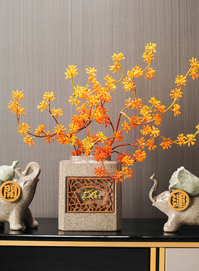 速发事事花意柿子搬瓶摆件新中式客厅玄关装饰品乔迁新居礼品如家