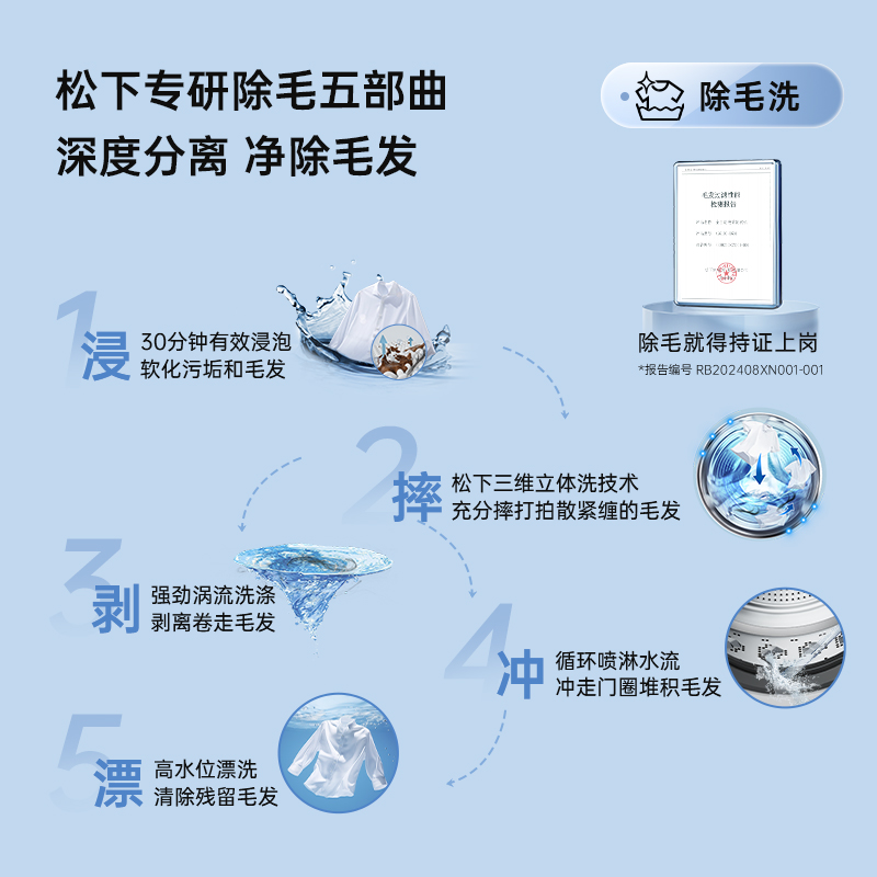 松下白月光4.0MAX滚筒洗衣机12KG变频全自动家用全彩屏双智能投放
