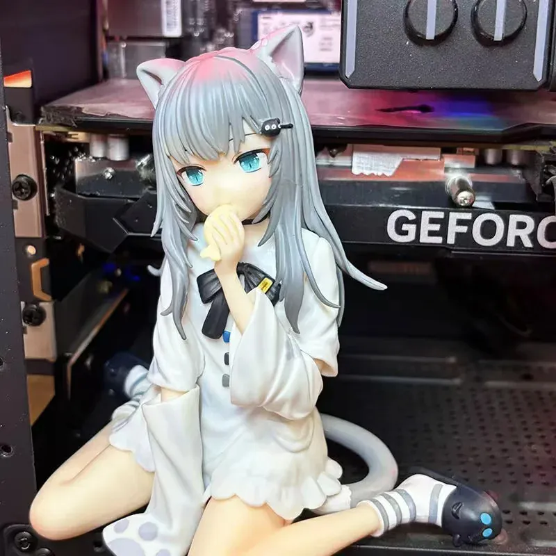 2D Beauty Cute Gancheng Cat Cat Girl Sitting Posture Trendy Computer Case Desktop Ornament Boxed Figure