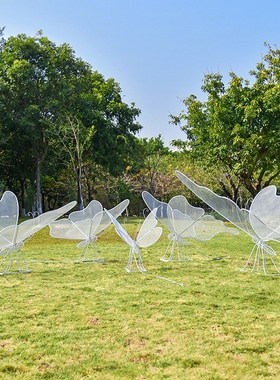 户外仿真不锈钢蝴蝶雕塑公u园林景观动物小品装饰发光镂空昆虫摆