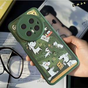 卡通小狗定制款国产各种型号手机壳适用华为腕带荣耀携挎支架VIVO贴皮高级感OPPO斜挎全包镜头小米一加女