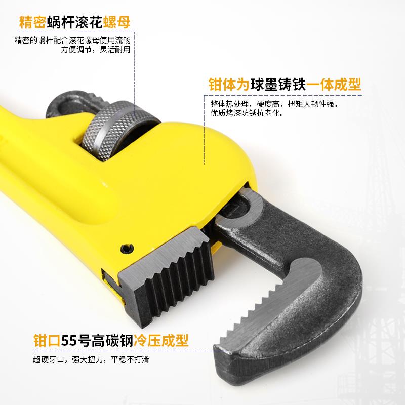 管钳子多功能钳子管钳水管钳管子钳扳手水管大号家用喉钳拆 - 图1