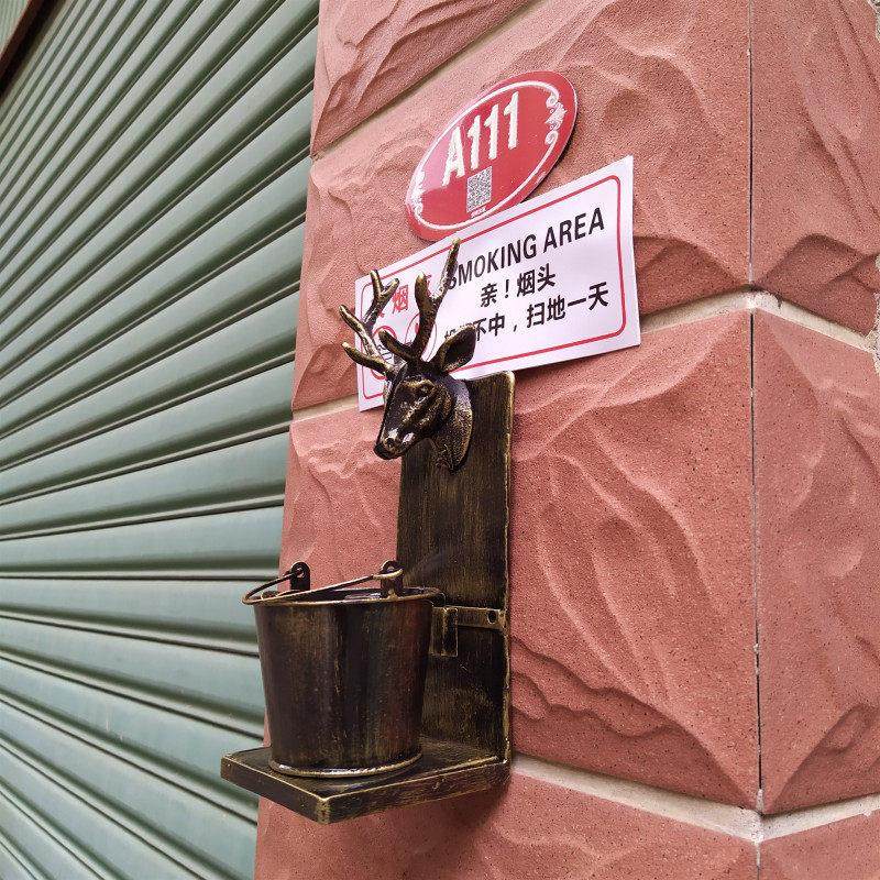 欧式创意免钉墙上壁挂式复古烟灰缸户外室外灭烟桶灭烟区标示牌,淘宝优惠券,粉丝福利购,淘宝优惠卷