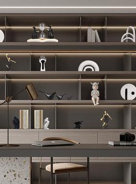 现代轻奢高档客厅摆件家居饰品展示柜书柜酒柜装饰品办公室工艺品