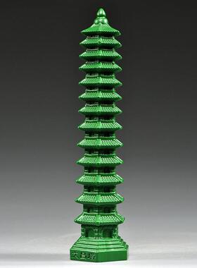 绿色文昌塔13层的木质绿色木雕实木2023十三层九层木制文昌塔木头