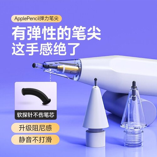 适用苹果applepencil笔尖二代通用ipadpencil笔头ipencil替换ipad一改造耐磨防滑pencil阻尼类纸膜钢化膜pro - 图0