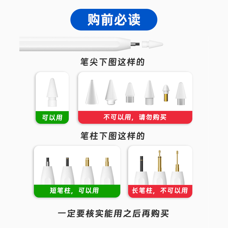 适用于倍思电容笔替换笔尖专用改造笔头线条小狗静音笔尖二代ipad9非笔尖套保护套笔套针管耐磨2B降噪防滑 - 图0