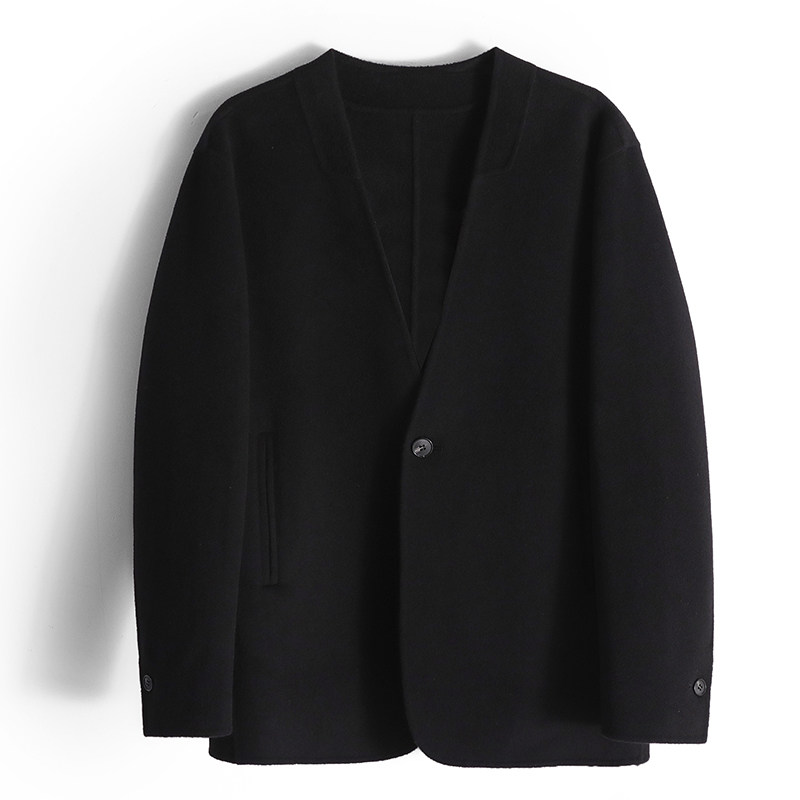 Mind Bridge韩版短款毛呢大衣男潮牌高级感宽松休闲夹克复古外套,淘宝优惠券,粉丝福利购,淘宝优惠卷