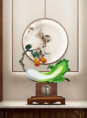 速发多财多福全铜白菜招财摆件客厅玄关酒柜电视柜装饰品乔迁新居