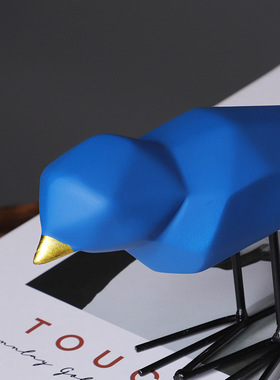 极速北欧几d何小鸟生日礼品摆件折纸鸟客厅办公室玄关家居树脂工