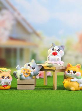 桌面公仔贪吃喵盲盒爱食玩解压