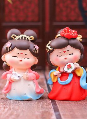 女孩桌面夜宴摆件精美唐小环古风