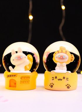 女孩泥男孩小豆发光迷你玩偶摆件