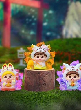 弹带新品国潮第二青丘九尾狐树脂