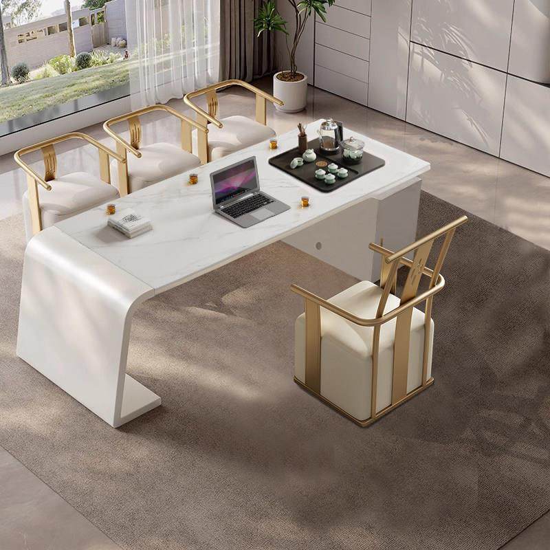 岩板茶桌椅组合一桌五椅现代简约办公室接待泡茶一体客厅家用茶台,淘宝优惠券,粉丝福利购,淘宝优惠卷