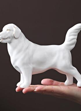 黑色陶瓷狗摆件旺财瓷器12生肖小狗客厅办公室桌面装饰品招财镇宅