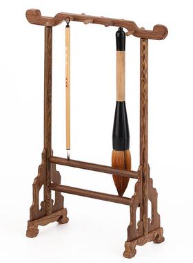 红木笔架毛笔挂饰品架珠宝展示道具项链首饰展示架文玩收纳木架