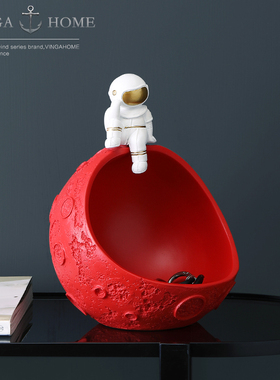 新品北欧创意宇航员太空人t玄关桌面钥匙收纳家居装饰摆件零食盆