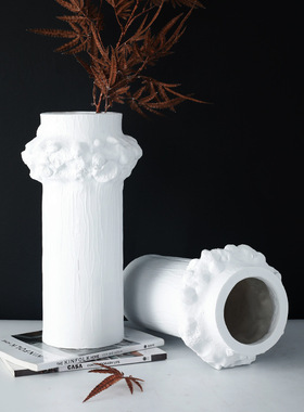 极速现代简约家居饰m品酒店会所大厅花瓶装饰品电视柜树脂几何花