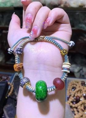 极速蓬森仿虬角手錬仿秋厥手串手编文H玩佛珠女男款工艺礼品摆饰