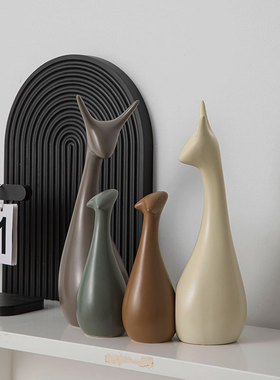 新品鹿之家陶瓷摆件客厅卧室办公室简约工艺品酒柜电W视柜鞋柜装