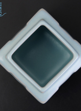 新品汝窑汝瓷陶瓷笔筒中式简约古典书房桌面收Q纳筒装饰品摆件商