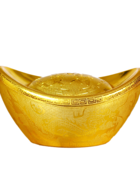 新品金元宝摆件招财家居春节新年乔迁装饰糖果盒仿真空.心塑料元