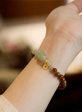 【半生渡】烟紫色库克新中式设计菩提果 原创国风单圈手串3182