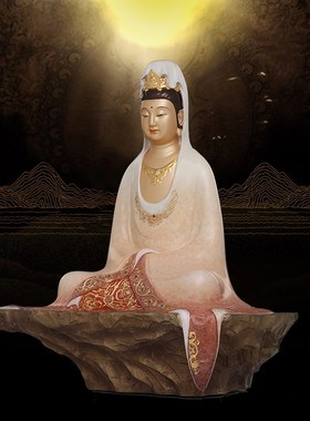 速发京铜 纯铜自在像音菩观佛观禅意观乘龙萨音禅定禅思