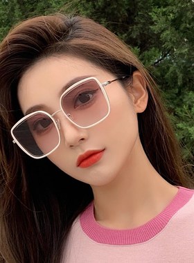 速发墨假202新款白框韩镜复古防紫外线开车海边度版时尚太镜