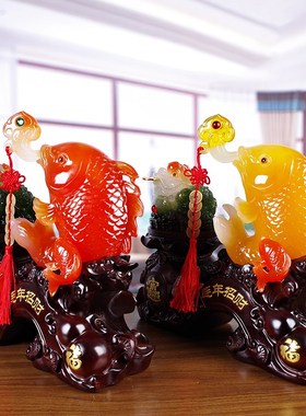速发大号连年招财鲤客摆件家居鱼厅玄关迁居新房饰装品办公室摆设