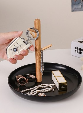 速发新家风入梳玄关托盘收纳摆件户妆台首客置物架饰厅高级感