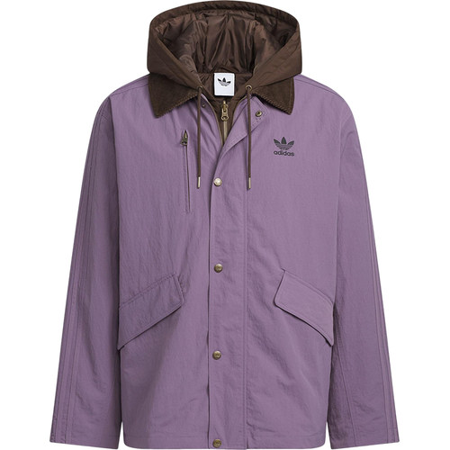 Adidas/阿迪达斯正品三叶草男士休闲连帽二合一复古棉服KW1240 - 图3