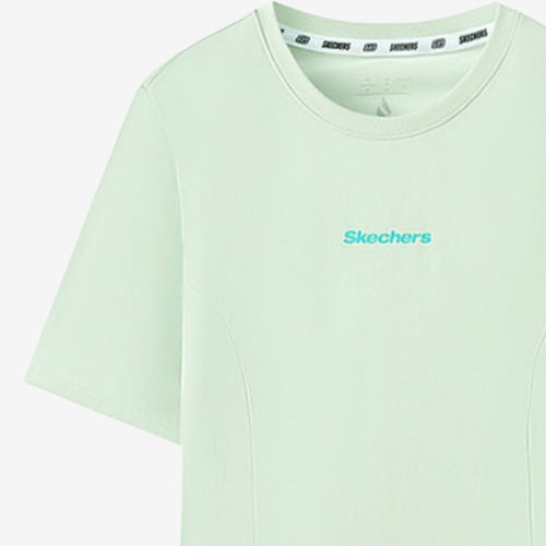 Skechers斯凯奇正品儿童款运动舒适字母短袖T恤L225W152-0215 - 图1