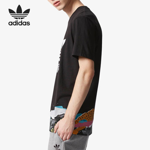 Adidas/阿迪达斯正品当季新款男子休闲透气运动短袖 BQ0923 - 图0
